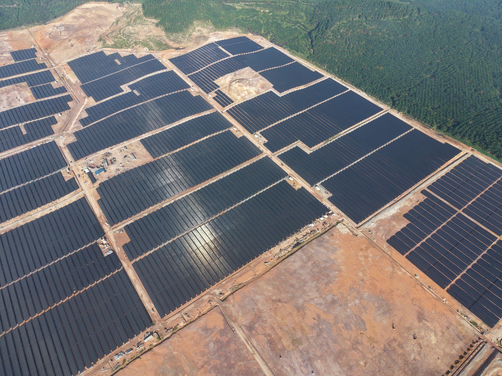 2.5 MW Solar Farm in Johor, aerial view